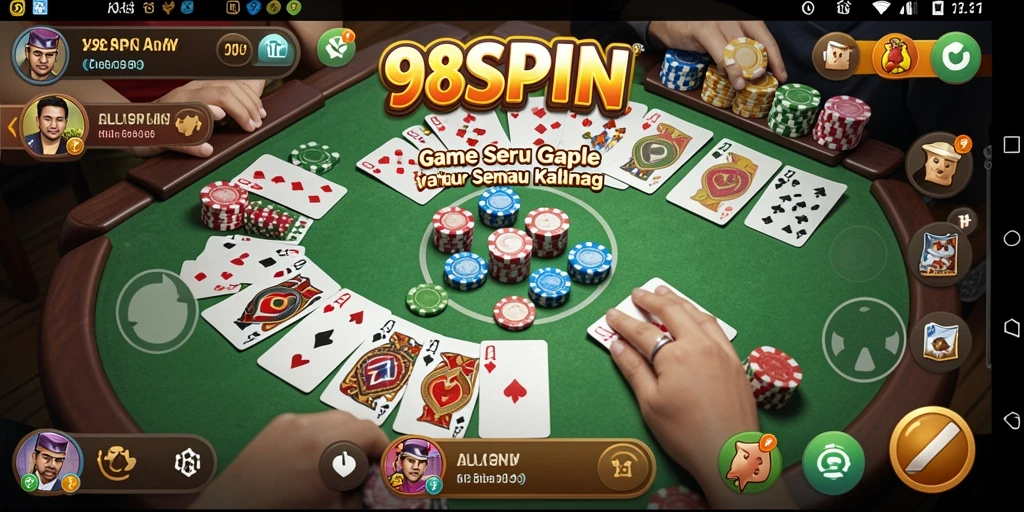 Tampilan antarmuka gameplay Gaple yang menarik dan intuitif.