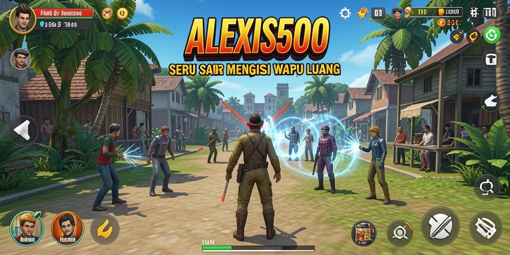Tampilan gameplay ALEXIS500 dengan grafis cerah dan tantangan seru.