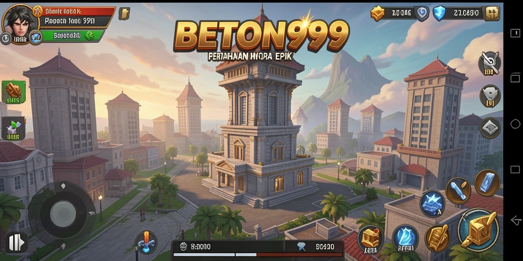 Tampilan gameplay seru dari BETON999 dengan strategi Tower Defense.