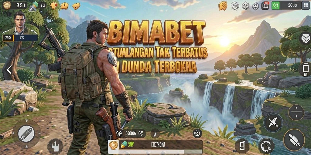 Screenshot gameplay BIMABET yang menampilkan petualangan di dunia terbuka.