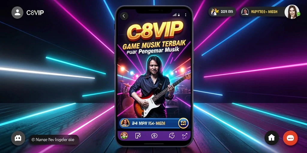 Screenshot gameplay C8VIP menunjukkan momen seru bermain musik.