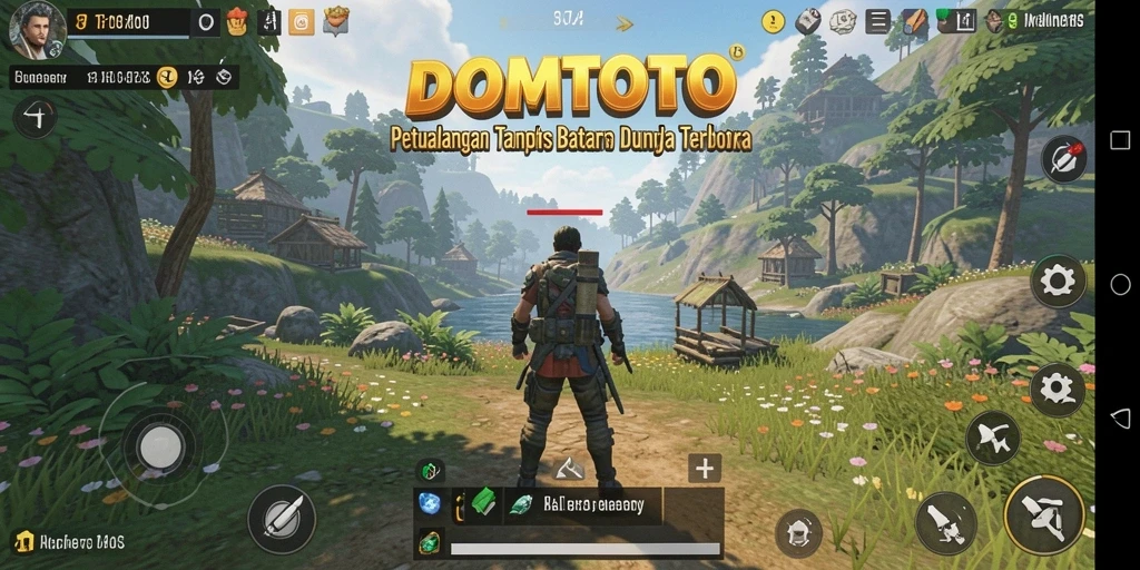 Tampilan gameplay Open World yang menakjubkan di DOMTOTO.