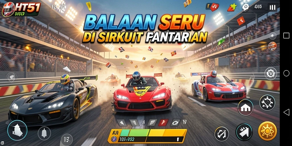 Gameplay HOT51 yang seru dan penuh kecepatan.