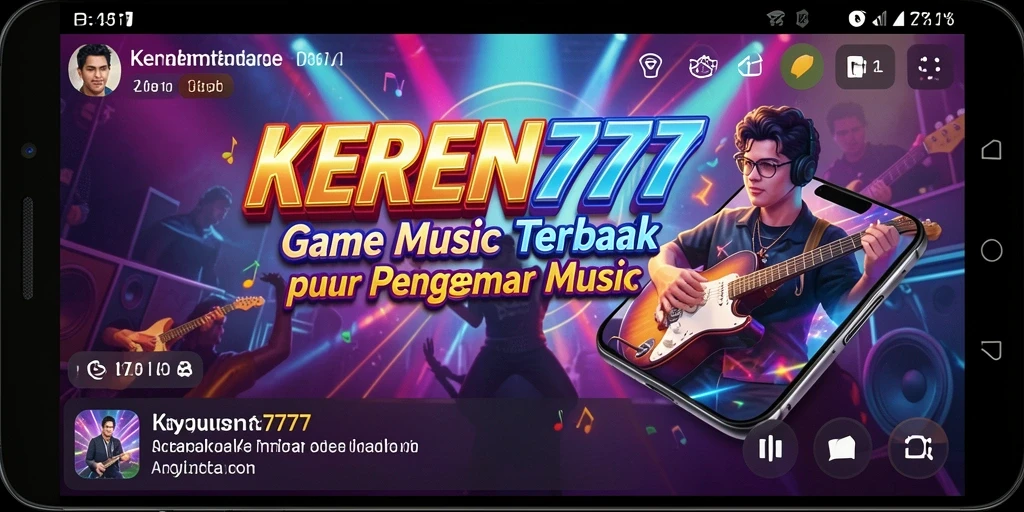 Tampilan gameplay KEREN777 dengan berbagai pilihan lagu musik.