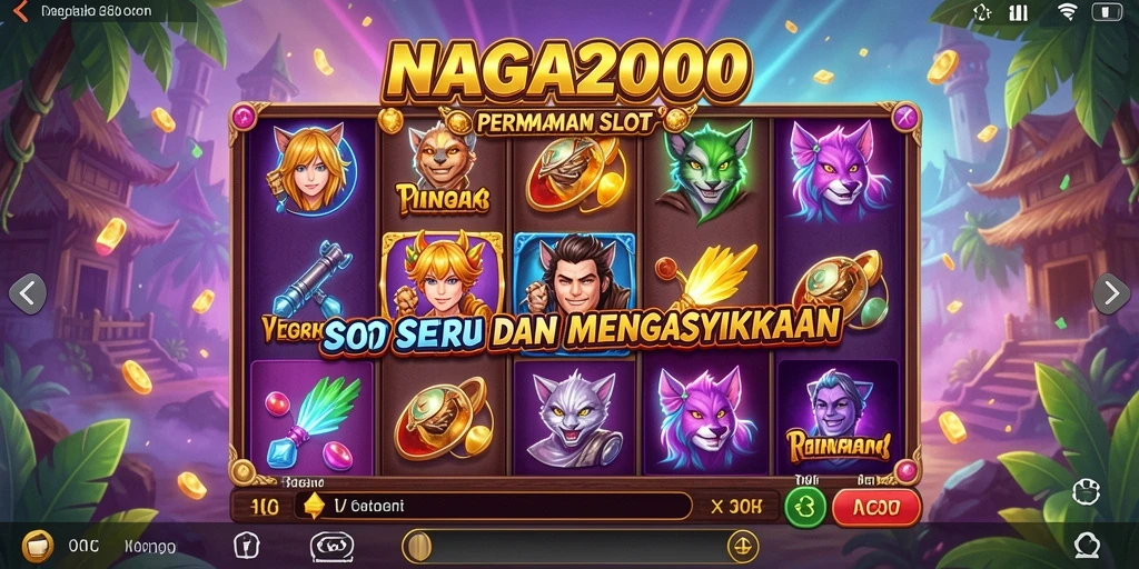 Screenshot utama menampilkan gameplay seru NAGA2000 dengan efek visual menawan.
