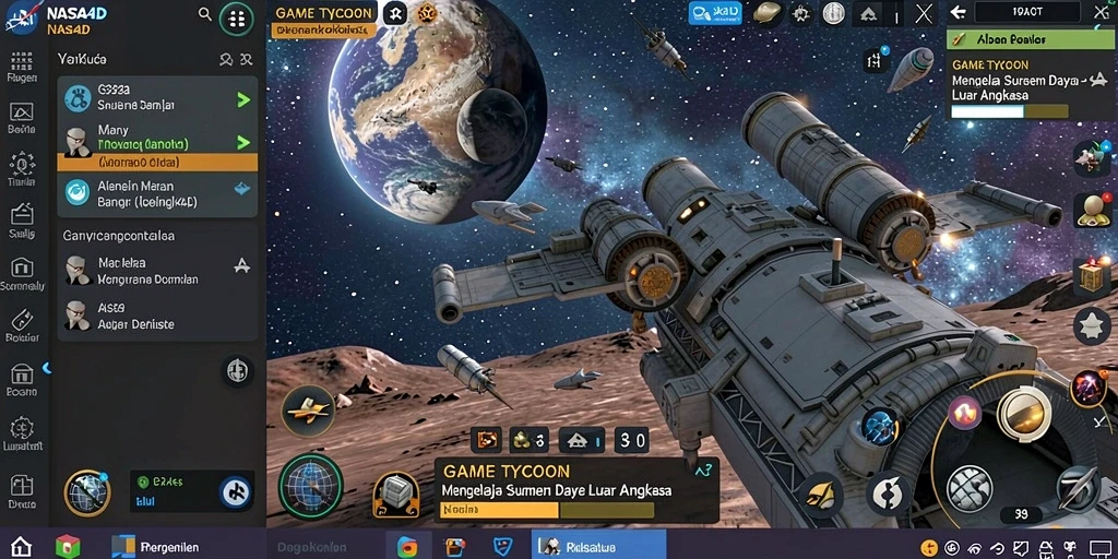 Tampilan gameplay yang menarik dan interaktif dalam NASA4D.