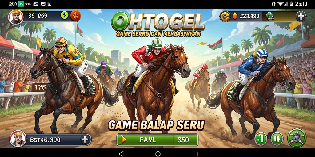 Tampilan gameplay OHTOGEL yang memukau saat berlomba di lintasan balap.