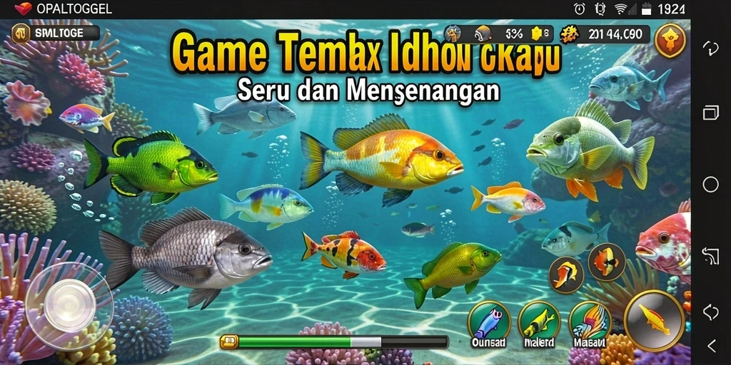 Tangkapan layar menunjukkan aksi seru dalam game Tembak Ikan.
