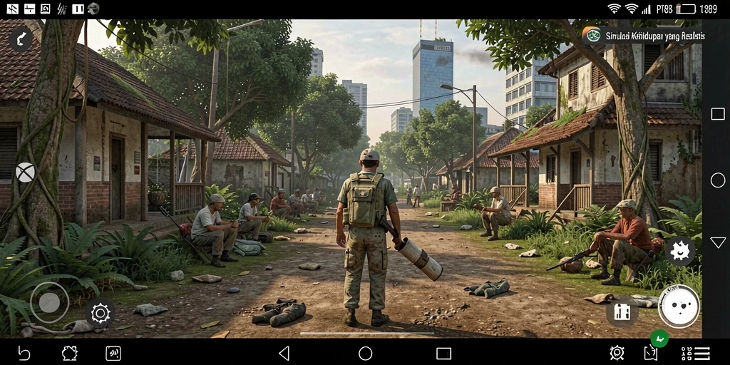 Tampilan menarik dari gameplay PT89 yang menampilkan simulasi kehidupan.