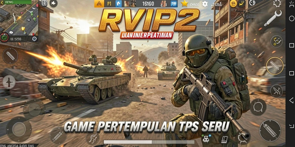 Screenshot aksi seru dalam game TPS RVIP2.