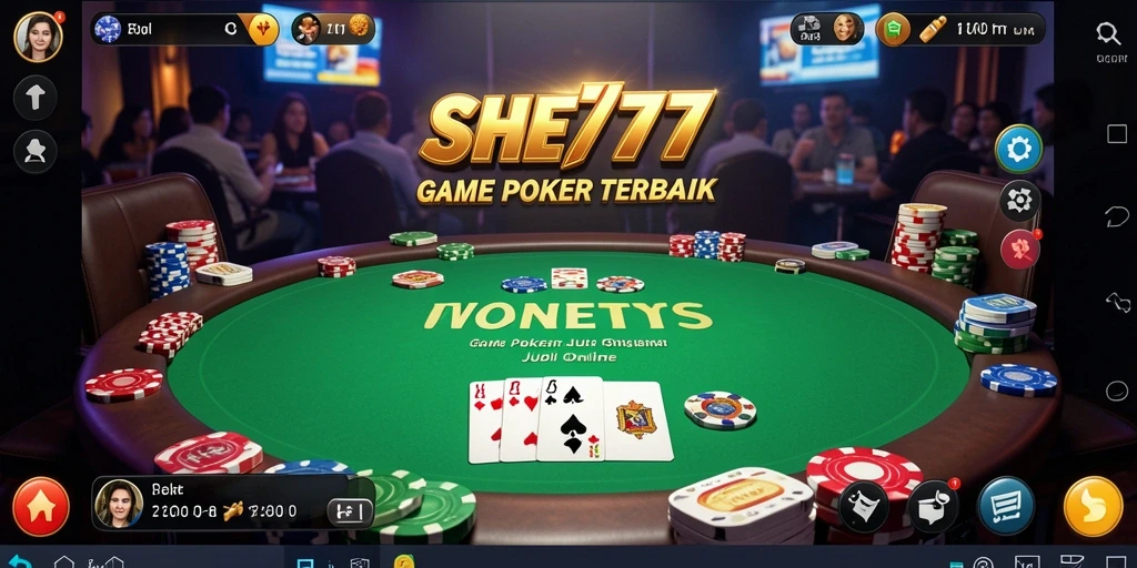 Tampilan menarik dari gameplay Poker di SHE777.