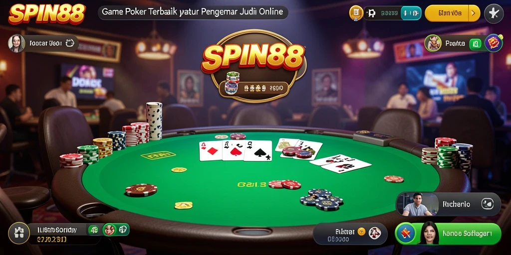 Tampilan gameplay SPIN88 yang seru dan menarik dalam aplikasi poker.