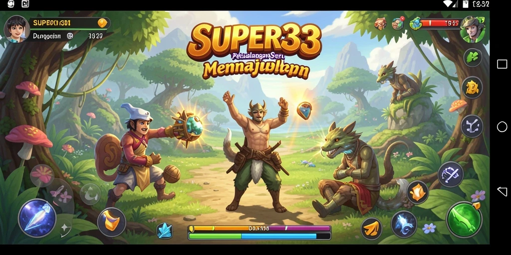 Tampilan gameplay SUPER33 saat menjelajahi dunia petualangan yang luas.