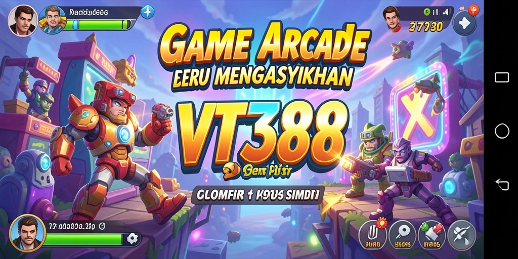 Screenshot VT38 menunjukkan gameplay seru penuh warna dan tantangan.