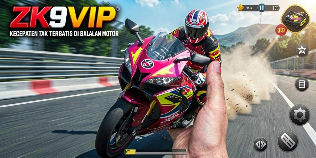 Gameplay ZK9VIP yang memacu adrenalin di lintasan balapan.